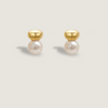 Golden Pearl Stud Earrings