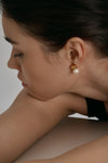 Golden Pearl 18K Stud Earrings