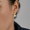 Golden Pearl 18K Stud Earrings